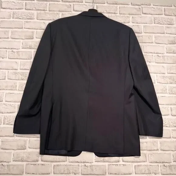 Ermenegildo Zegna 100% Wool Blazer Navy Men's 52R - Picture 3 of 6